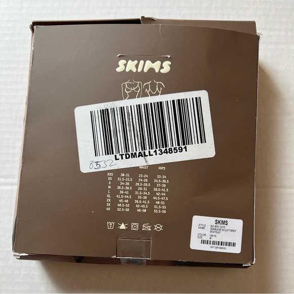 Skims Seamless Sculpt Brief Bodysuit Size Medium Open Box Color Onyx - Picture 13 of 13